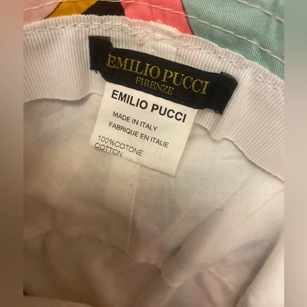 Nwot Pucci Stylish Pink Multi-Color Printed Bucket Hat - Women
